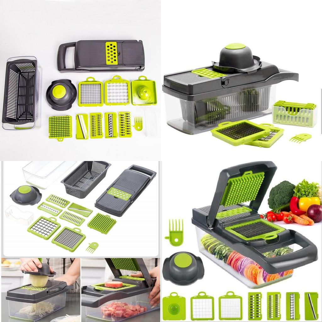 Vegetable Cutter Fruit Slicer Grater Shredder Drain Basket Slicer 8 In 1 Gadgets