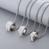Punk Fashion Gold Color Zircon Pendant Neckalces Men Women Hiphop Titanium Stainless Steel Rhinestone Choker Necklace Jewelry