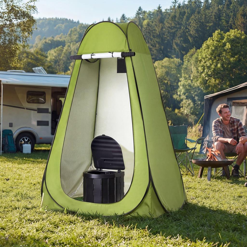 VEVOR Portable Toilet Kit, 150 Kg Load Capacity, Folding Camping Toilet with Pop-Up Privacy Tent, Outdoor Travel Potty for Adults with Carry Bags