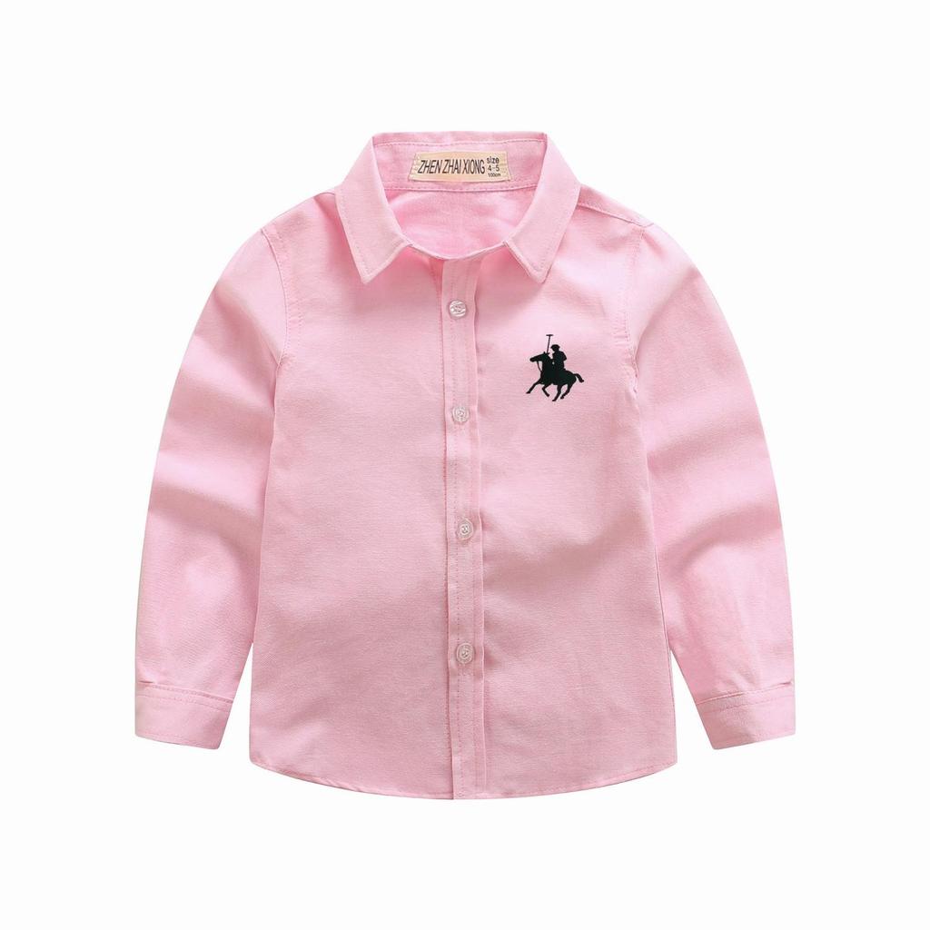 Boys' Blue Knight Long Sleeve Shirt for School Uniform or Performance, White, Spring/Autumn