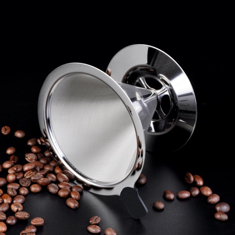 Stainless Steel Coffee Filter Reusable Pour Over Coffee Dripper Double Layer Mesh Drip Coffee Filter Basket Coffee Accessories