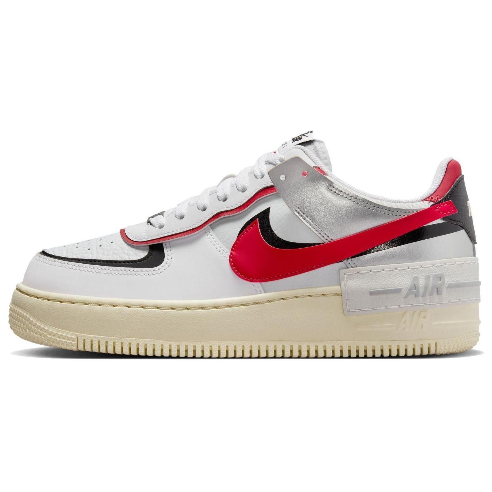 

Новые женские кроссовки Nike Air Force 1 Low Shadow Бело-серебристые Красный для зала FN6335-100 38
