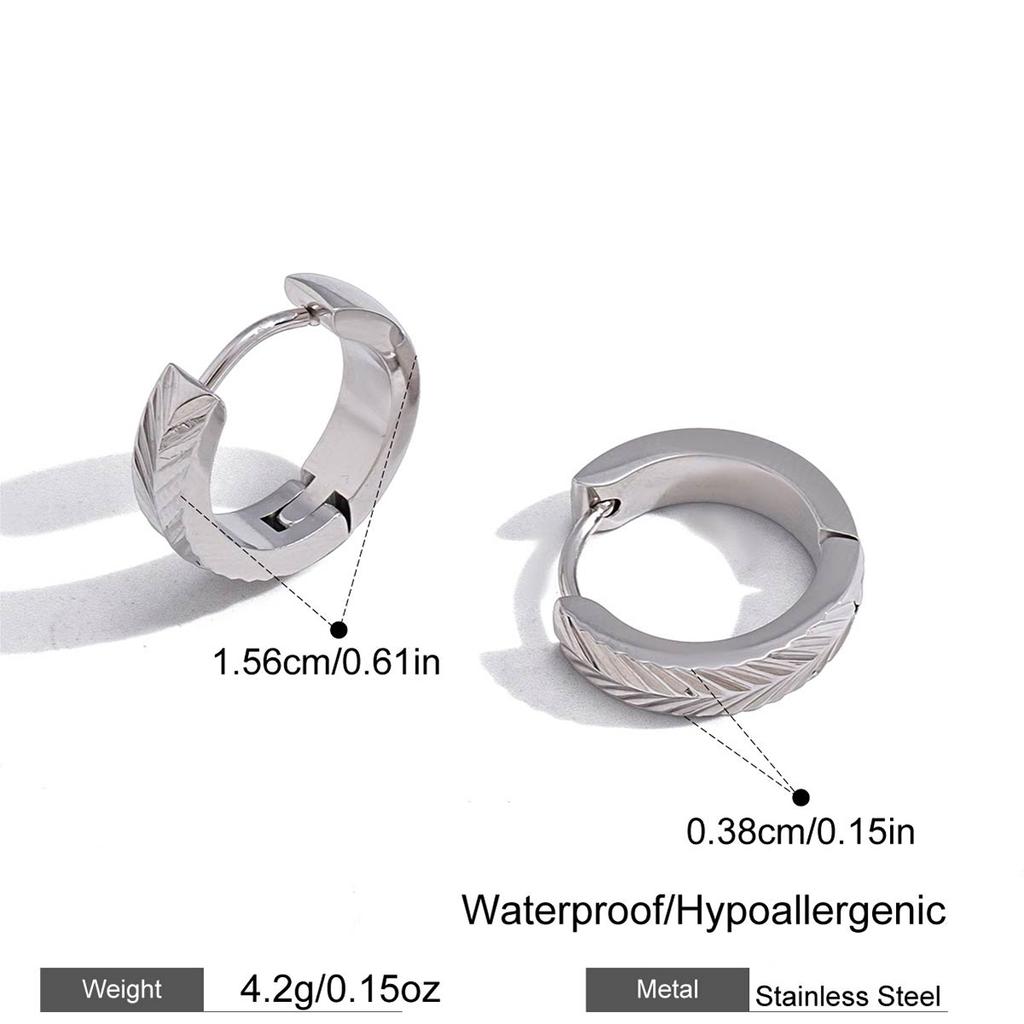  Minimalist Stainless Steel Woven Texture Earrings for Women Autumn Winter Style Daily Wear Fashion Waterproof  Jewelry