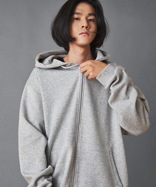 Gclip Plain Double-Sided Zip-Up Hoodie (Type C)