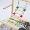 Wooden Parrot Toys Parrot Game Stand Interactive Playground Stand Bird Toys Swing Ladder Pet Supplies