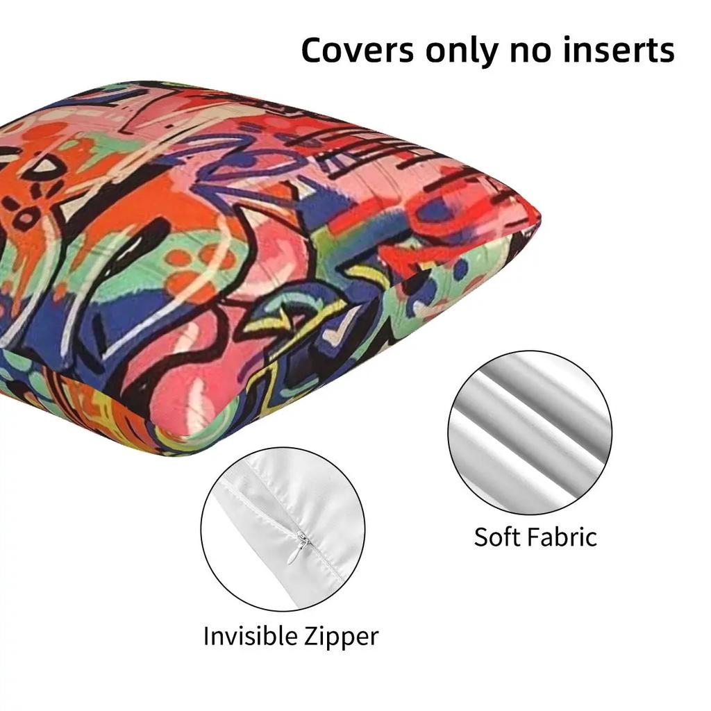 Urban Pattern Hip Hop Graffiti Street Art 2 Pcs Square Pillowcase Pillow Cover Cushion Throw Pillow For Home Living Room