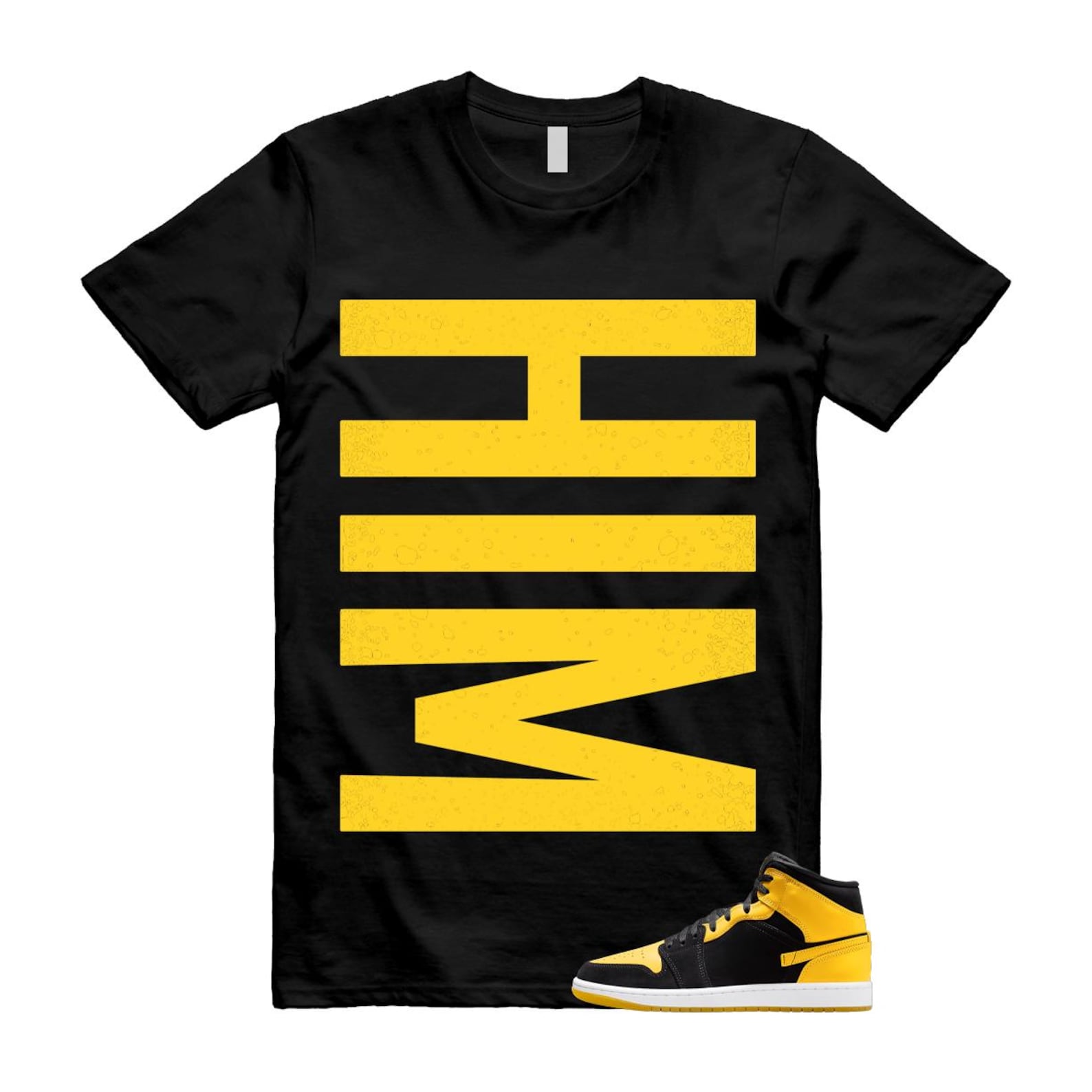 1 New Love Black Varsity Maize Yellow 2025 T Shirt Match HIM VERT XL