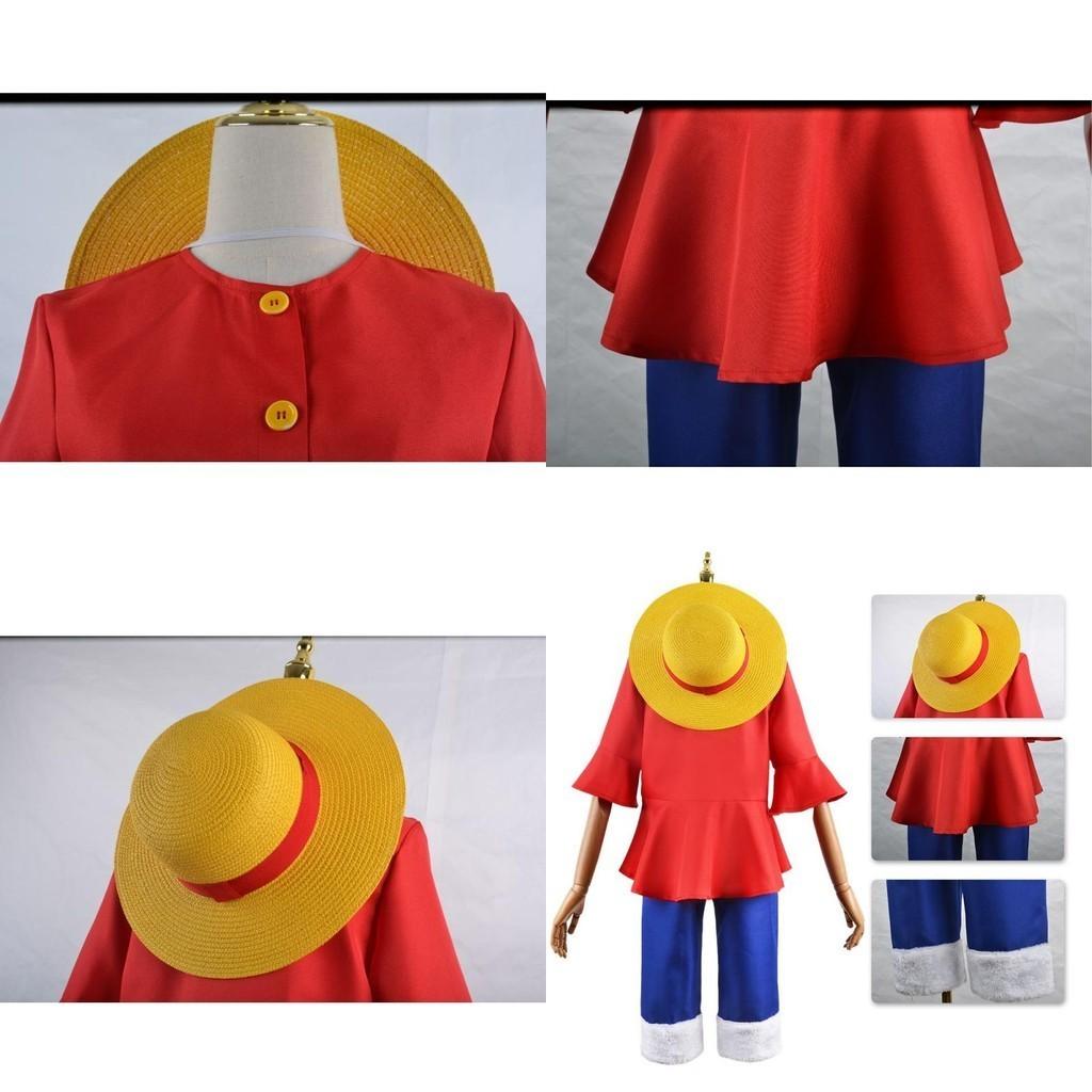 Dziecięcy Kostium Cosplay Luffy Nowy Świat Poliestrowy Strój na Halloween