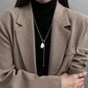 Gold pearl long pendant necklace women's autumn and winter temperament high-end light luxury sweater chain retro adjustable accessories