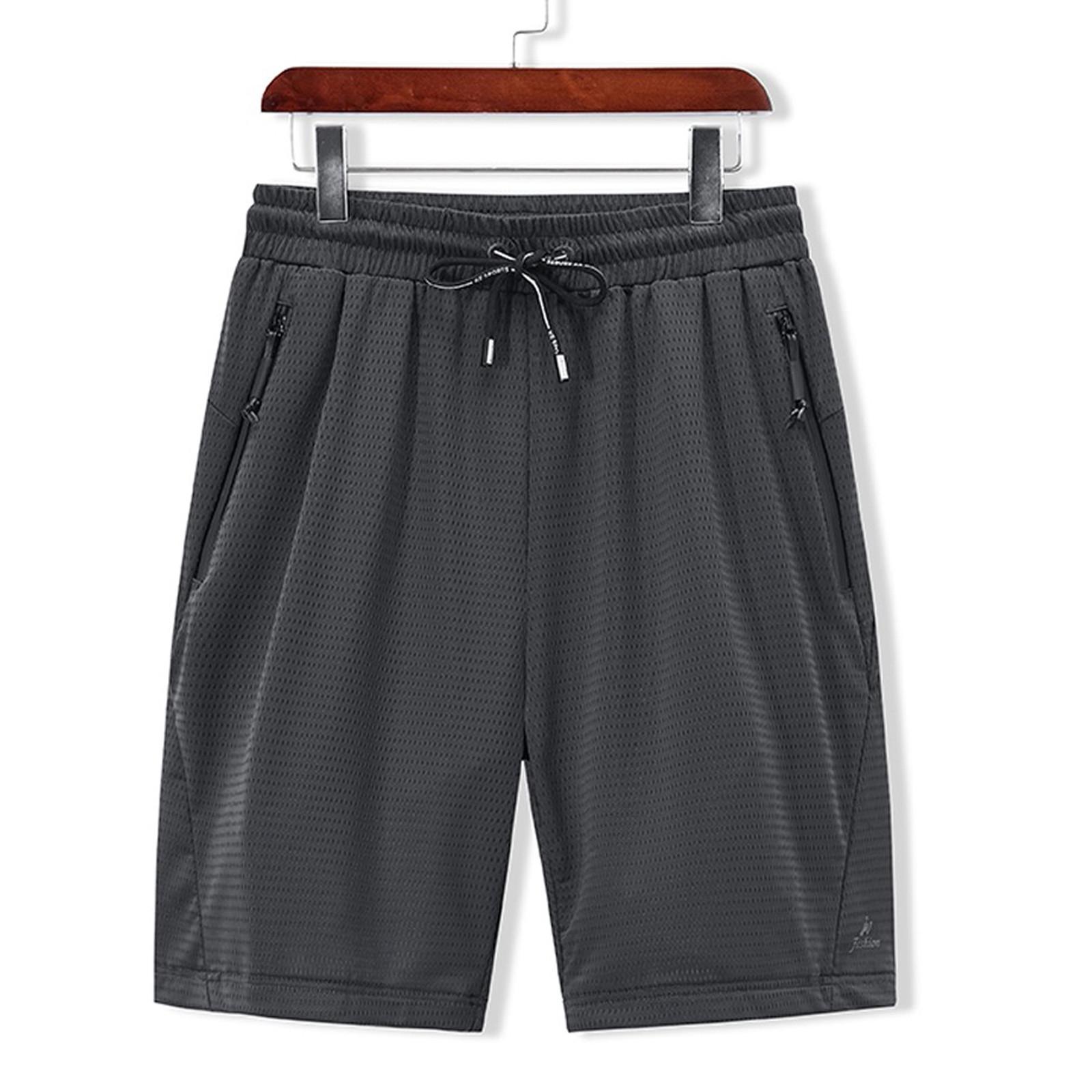 

Мужские летние повседневные тонкие быстросохнущие пляжные брюки повседневные спортивные короткие брюки XXXL серый