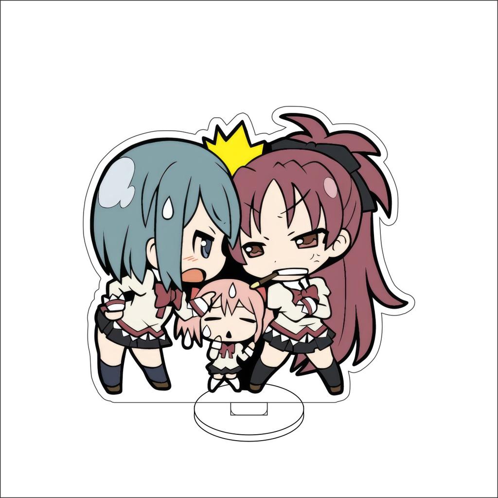 10CM Anime Puella Magi Madoka Magica Figure Stand Model Kaname Madoka/Akemi Homura  Cute Desk Decor Standing Sign Gifts