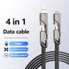 Vier-in-einem-Ladekabel, 100 W, superschnelles Laden, 6 A, One Drag Four-Datenkabel, geeignet für Apple Huawei PD Dual Head Four Port