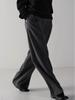 Façade Pattern High Waist Wide-Leg Casual Suit Pants for Women - Slimming, Floor-Length, Spring & Autumn Style