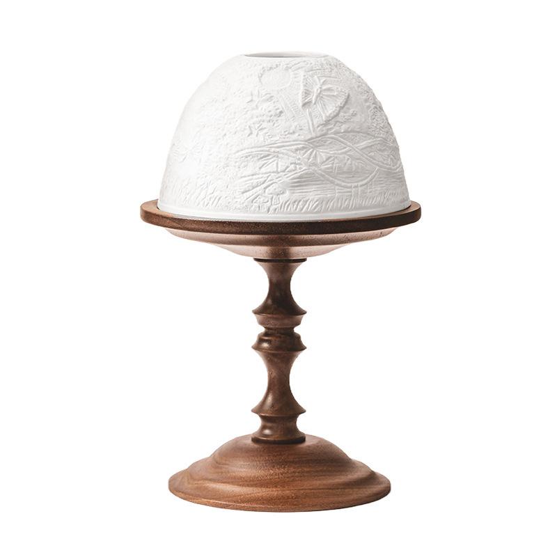 Rustic Solid Wood Candlestick Holder Vintage Table Candle Stand for Bedroom Living Room Wedding Decor