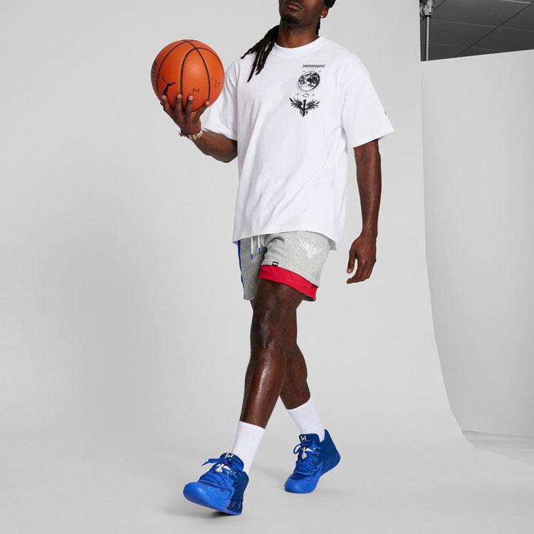 Puma X Melo Ralph Color Block Mid Rise Casual Shorts Men Shorts Light-Mixed-Gray 621707-01