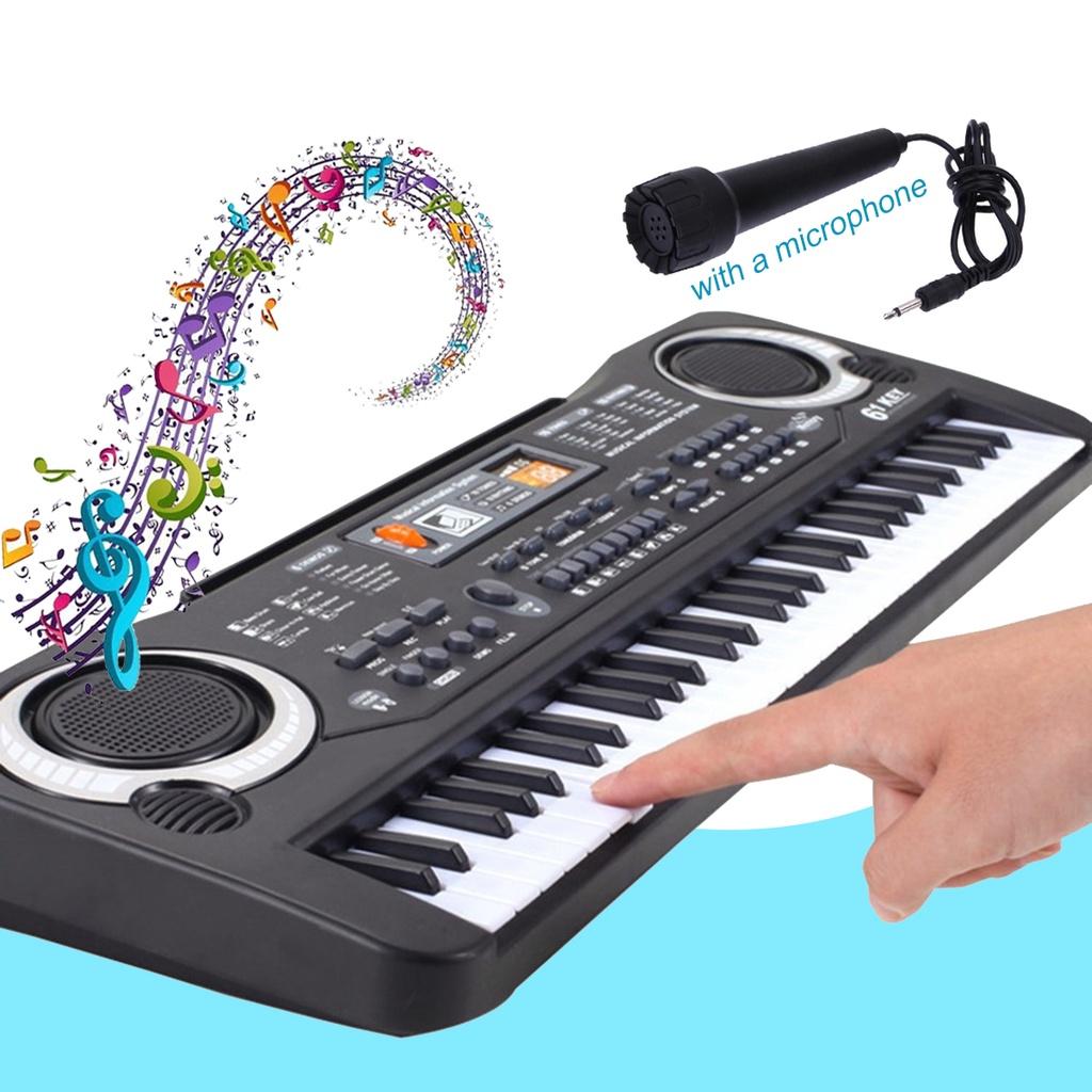 61 Keys Musical Instruments Piano Digital Electronic Organ Keyboard Pianos Electric Piano with Microphone for Children