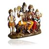 Hand Carved God Shiva Family Resin Statue Idol Sculpture Multicolor | Height 7 Inch/Religious Puja Item-Showpiece