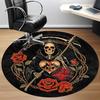 1pc Death Roses Office Round Area Rug, Under Office Chairs Bedroom Living Room Home Decor, Room Deco