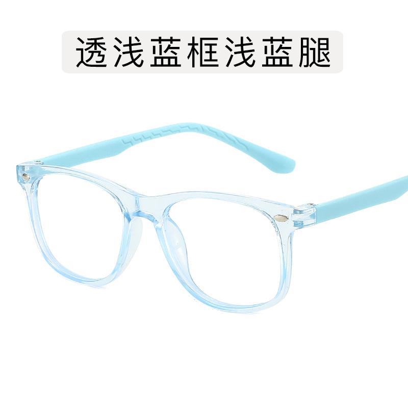 Children s anti blue light eyeglasses color square frame silicone leg glasses frame children s eye protection reading glasses красный