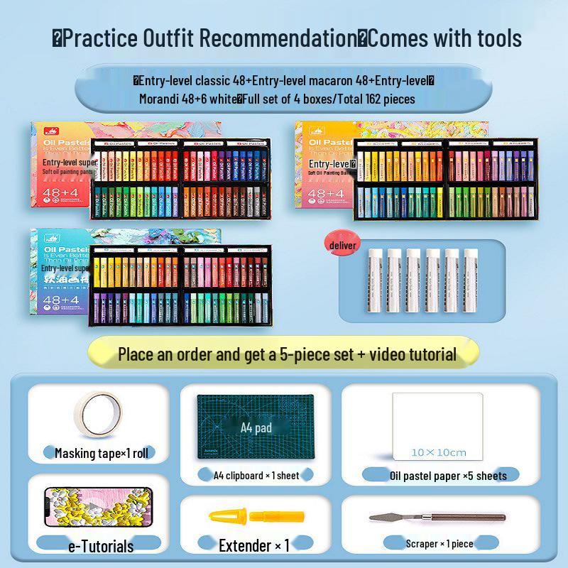 Gaole Super Soft Oil Pastels - Full Set (24/48 Colors), Classic Macaron for Kids, DIY Heavy Color Sticks