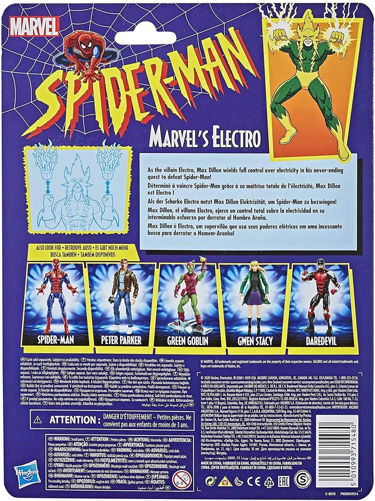Hasbro Marvel Legends Series Figurină de Acțiune Electro Colecționabilă Jucărie Colecție Retro E9318 Autentică Spider-Man 6-inch