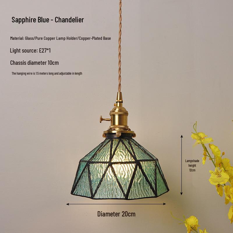 Nordic Retro Brass Glass Pendant Light - Ideal for Bar, Restaurant, Bedside, or Cafe.