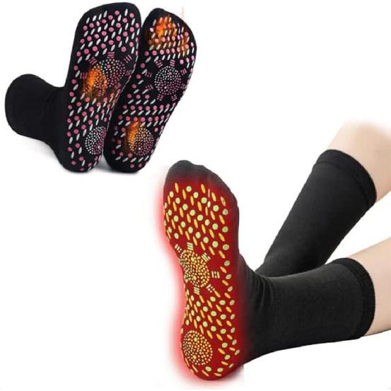 6 Pairs Of Self Heating Socks Tourmaline Slimming Health And Warmth Socks,  Floor Socks, Massage Cold Resistant Midsole, Sweat Absorbing Cotton Socks