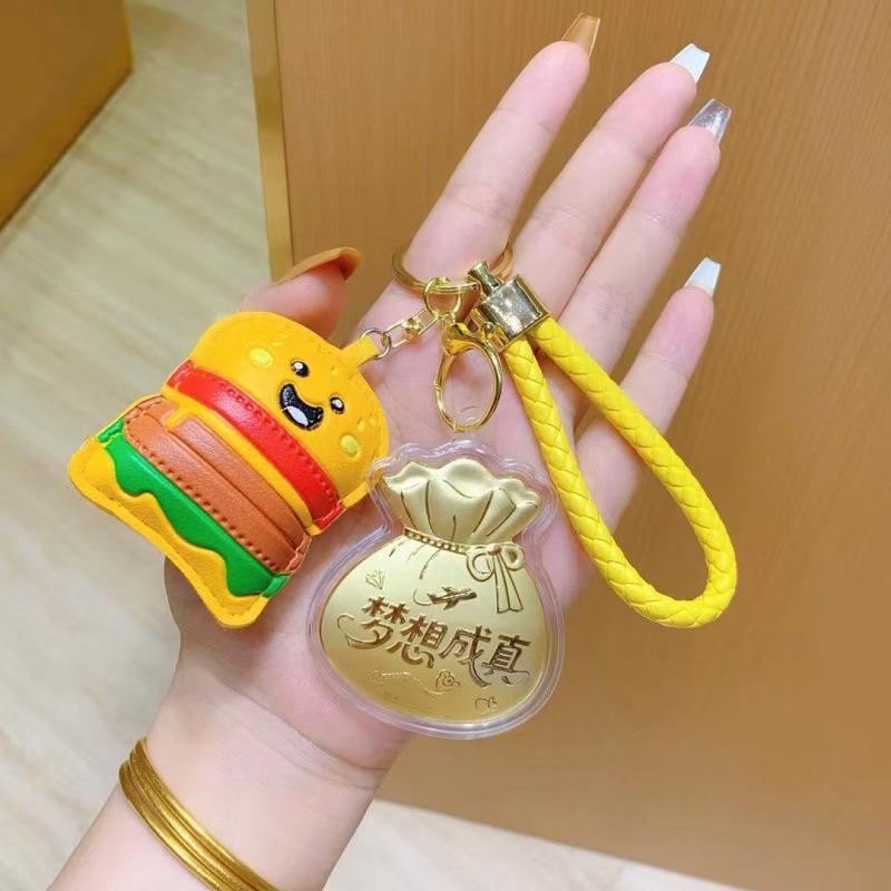 Shuibei 999 Pure Gold Good Luck Keychain: Wealth-Attracting Charm Gift for Partner