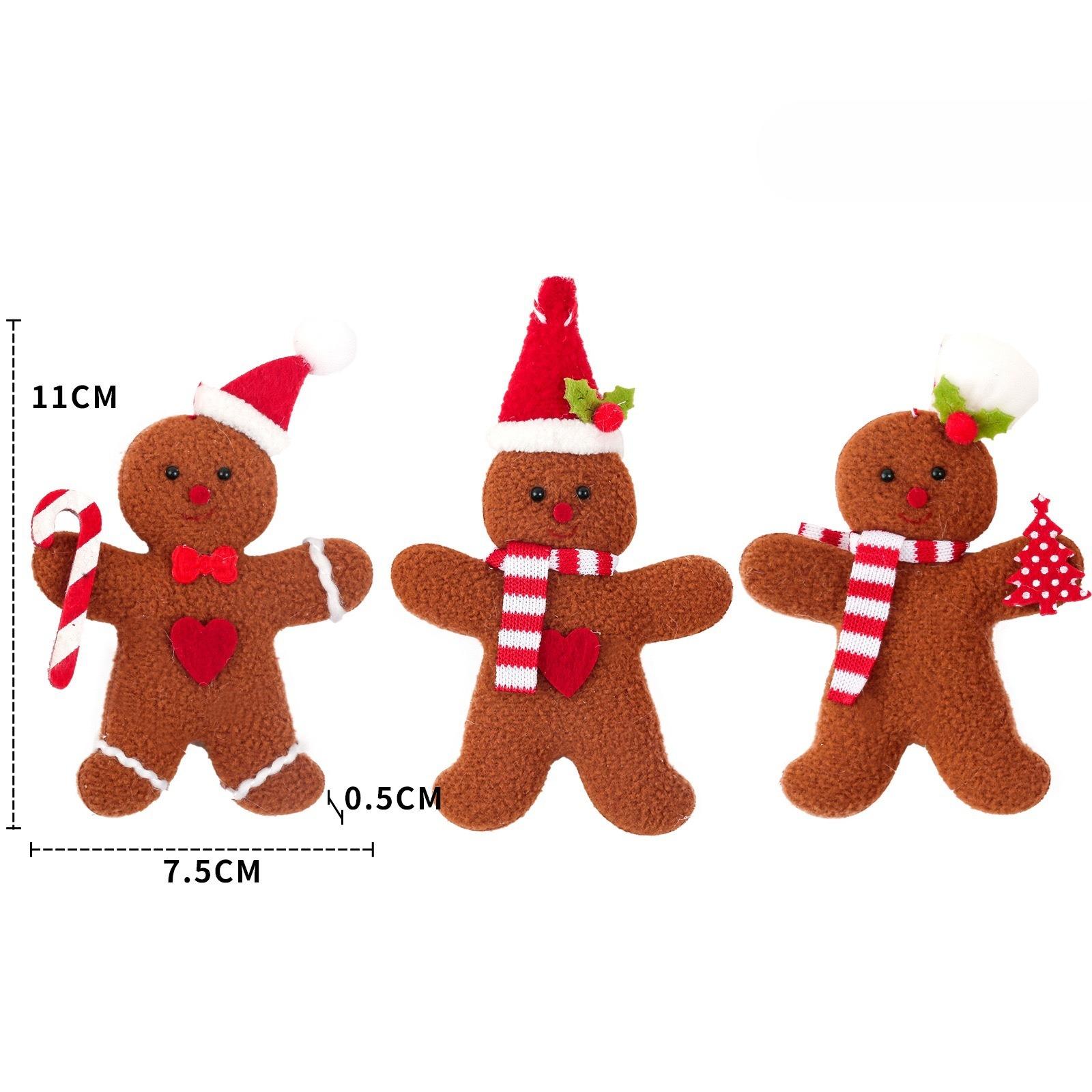 

3pcs Christmas Gingerbread Man Xmas Tree Decorative Pendants New Year Gift Hanging Ornaments Christmas Tree Decorations Drops