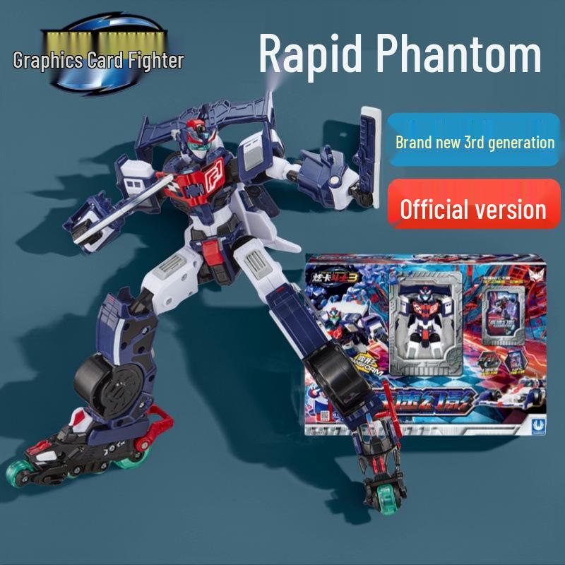 Authentischer Flash Card Fighter 3: Roter Seelenkönig Phantom Schnelle Verwandlung Roboter Spielzeug