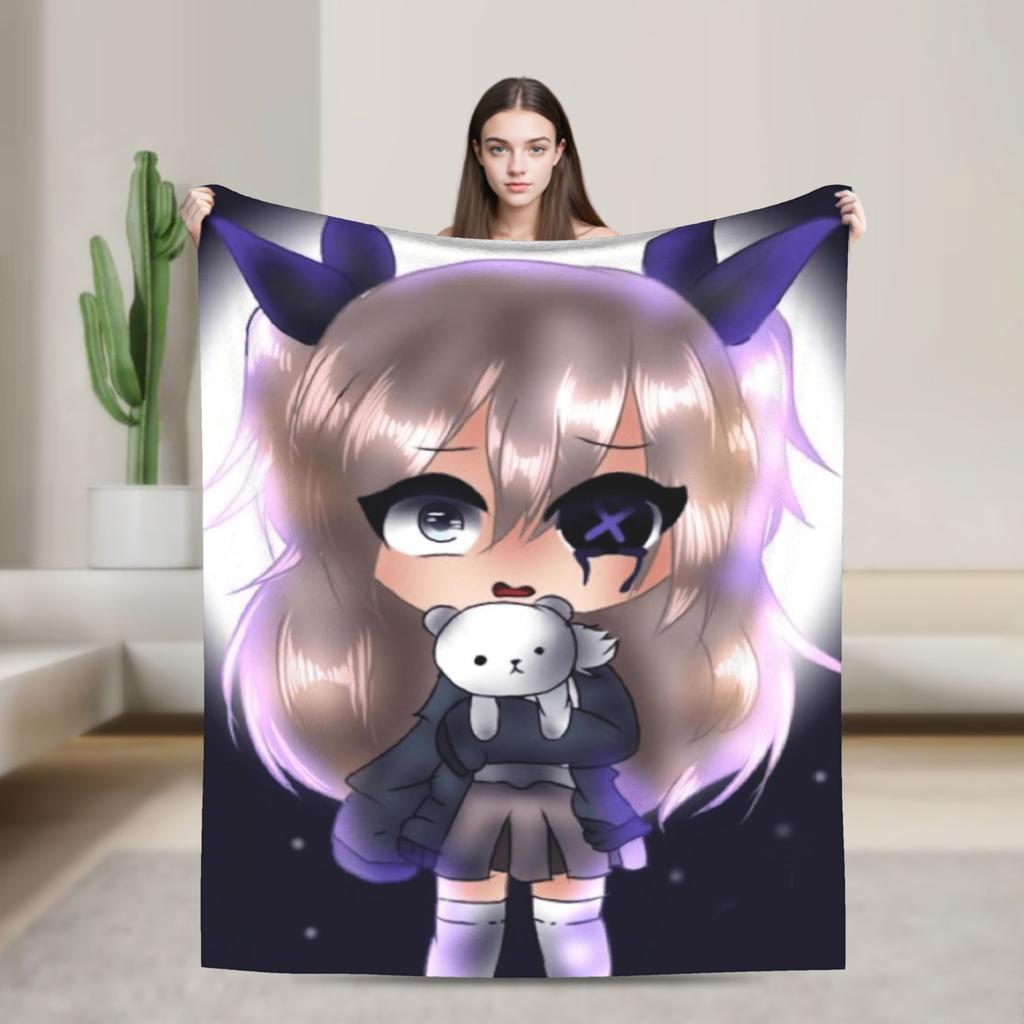 Gacha Life Cartoon Blanket Multiple Sizes Soft And Lightweight Throw Blankets For Couch Sofa And Bed