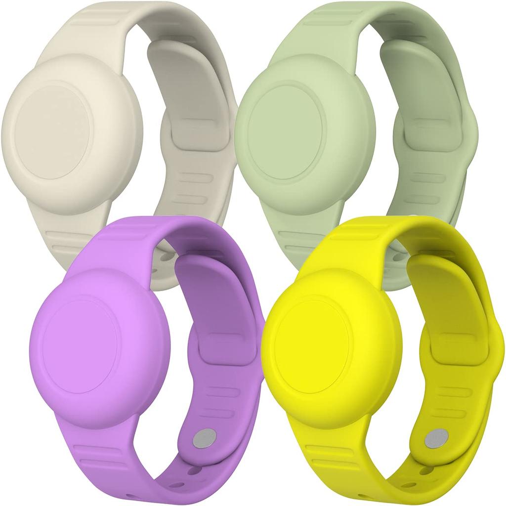SUIHUOJI Airtag Bracelet for Kids Waterproof Silicone Wristband Full Case