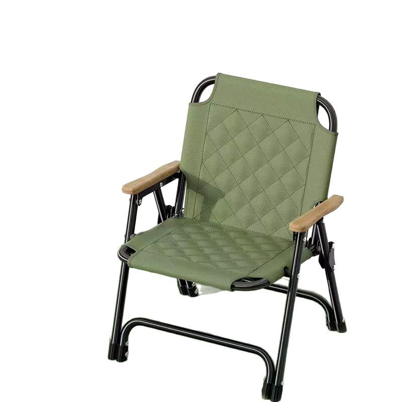 Portable Outdoor Quilted Folding Chair with Reinforced Backrest