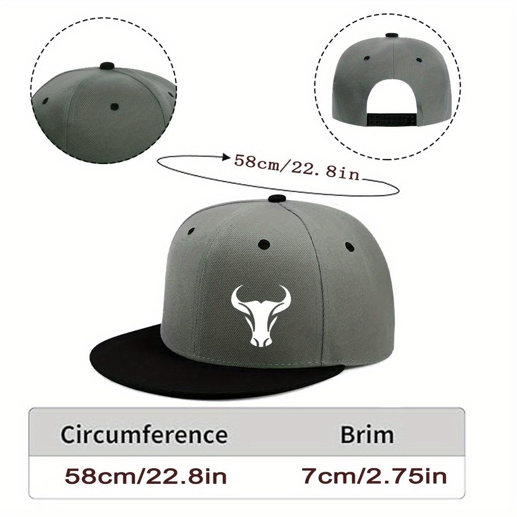 Bull Patterned Baseball Cap Lightweight And Unisex Adjustable Outdoor Sports And Leisure Hat Hip Hop Style Daily Wear