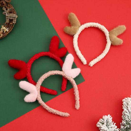 Headband Plush Reindeer Antlers Headband Holiday Costume Accessories for Christmas