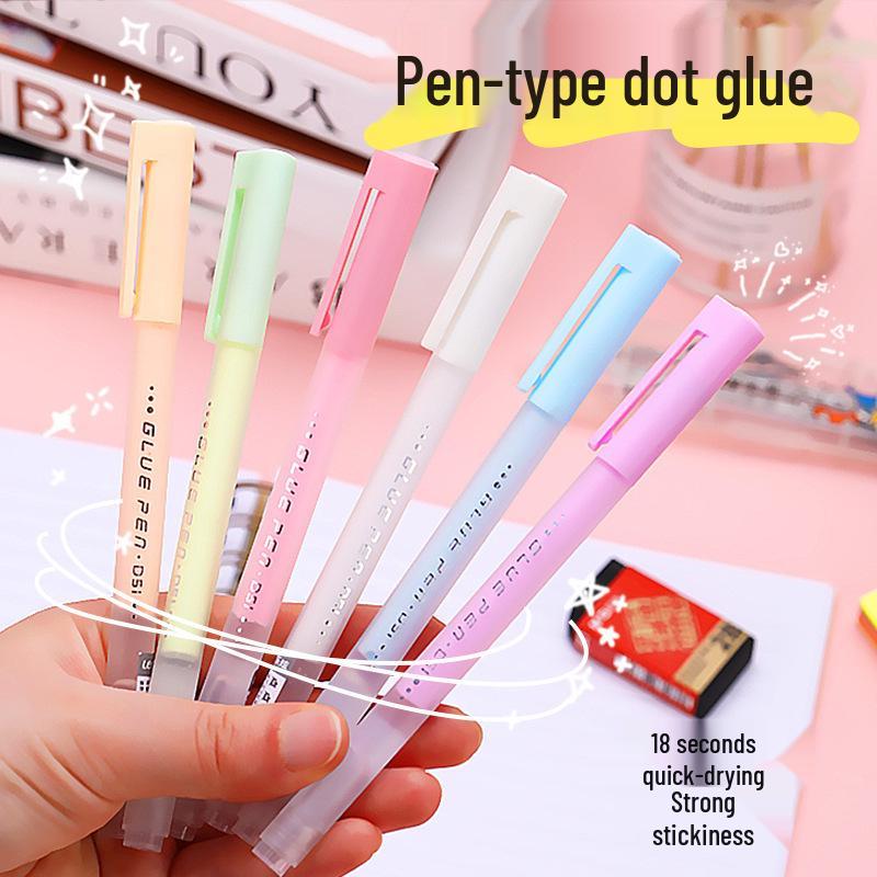 Colorful Dot Glue Pen for Kids' Crafts & Journals - Quick-Drying, Student-Friendly Tape.