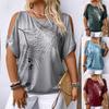 Summer High-End New Loose Round-Neck Off-Shoulder Top Women's Casual T-Shirt