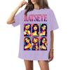 Adult and Kids Casual Letter Print Short Sleeve T-Shirt for Family Matching Everyday Wear