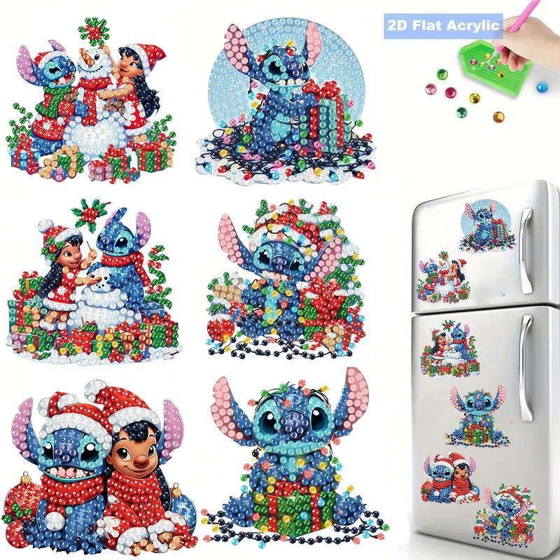 6Pcs Gift Series Diamond Art Fridge Magnet Diamond Painting Refrigerator Magnet Diamond Painting Fridge Magnet for Adults Beginners