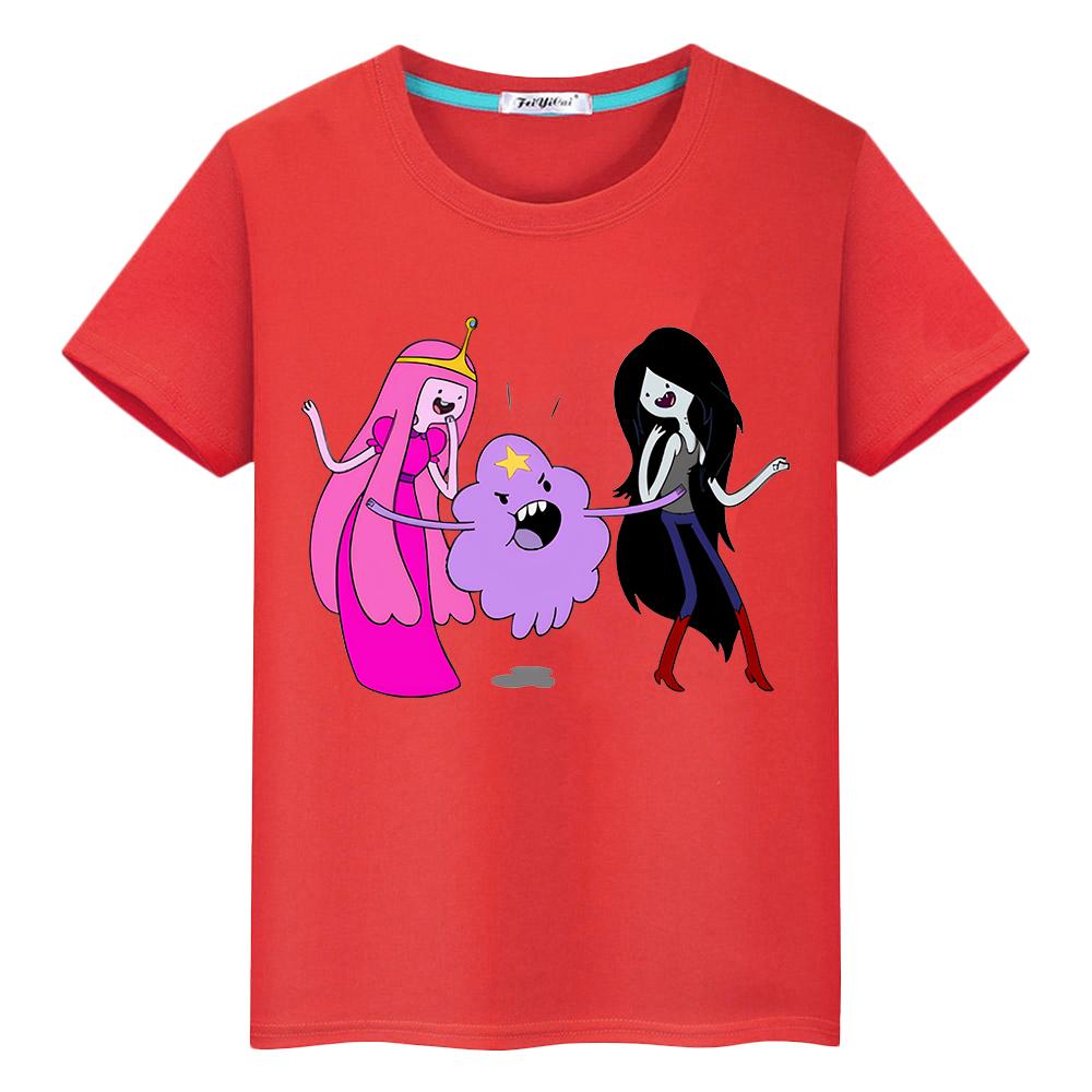 adventure time t shirt for kids boy 10years toddler girl clothes 100%Cotton Anime Short Tops pride tshirt y2k kids clothes girls