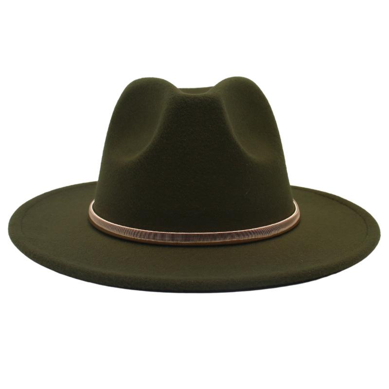 European And American Cashmere Top Hat Gold Ring Accessories Fashion Jazz Hat Four Seasons Popular Felt Hat Gentleman Lady Big Edge Hat (