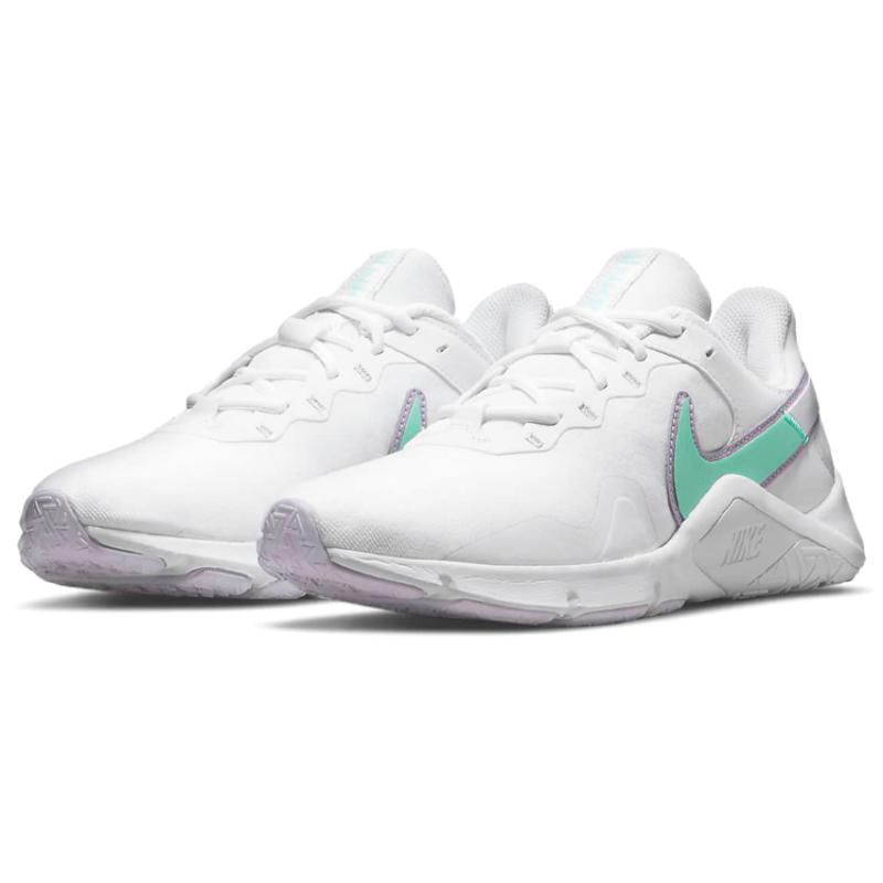 Nike Legend Essential 2 White Green Glow Women's Training Soccer Shoes CQ9545-100