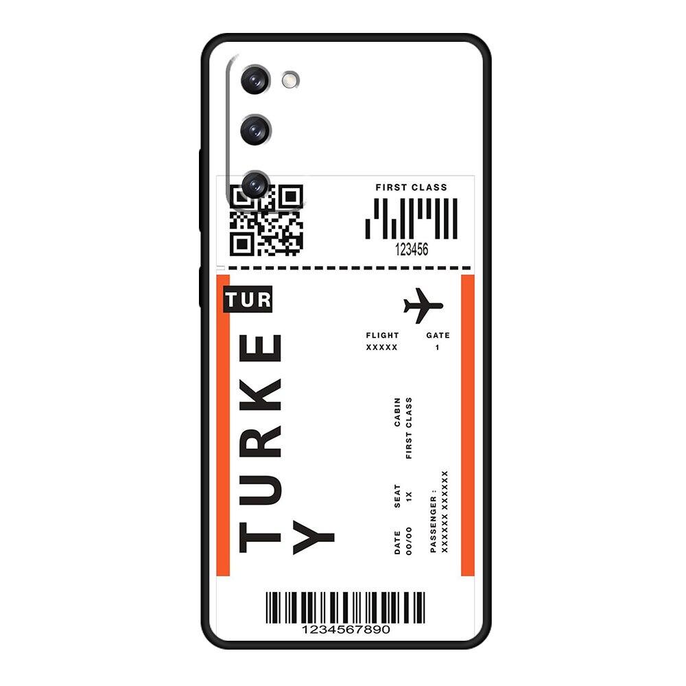 

Чехол для мобильного телефона Fundas со штрих-кодом авиабилета для Samsung Galaxy S10e S22 Ultra 5G S8 S20 FE 2022 S21 Plus S10 S9 S7 Samsung S7