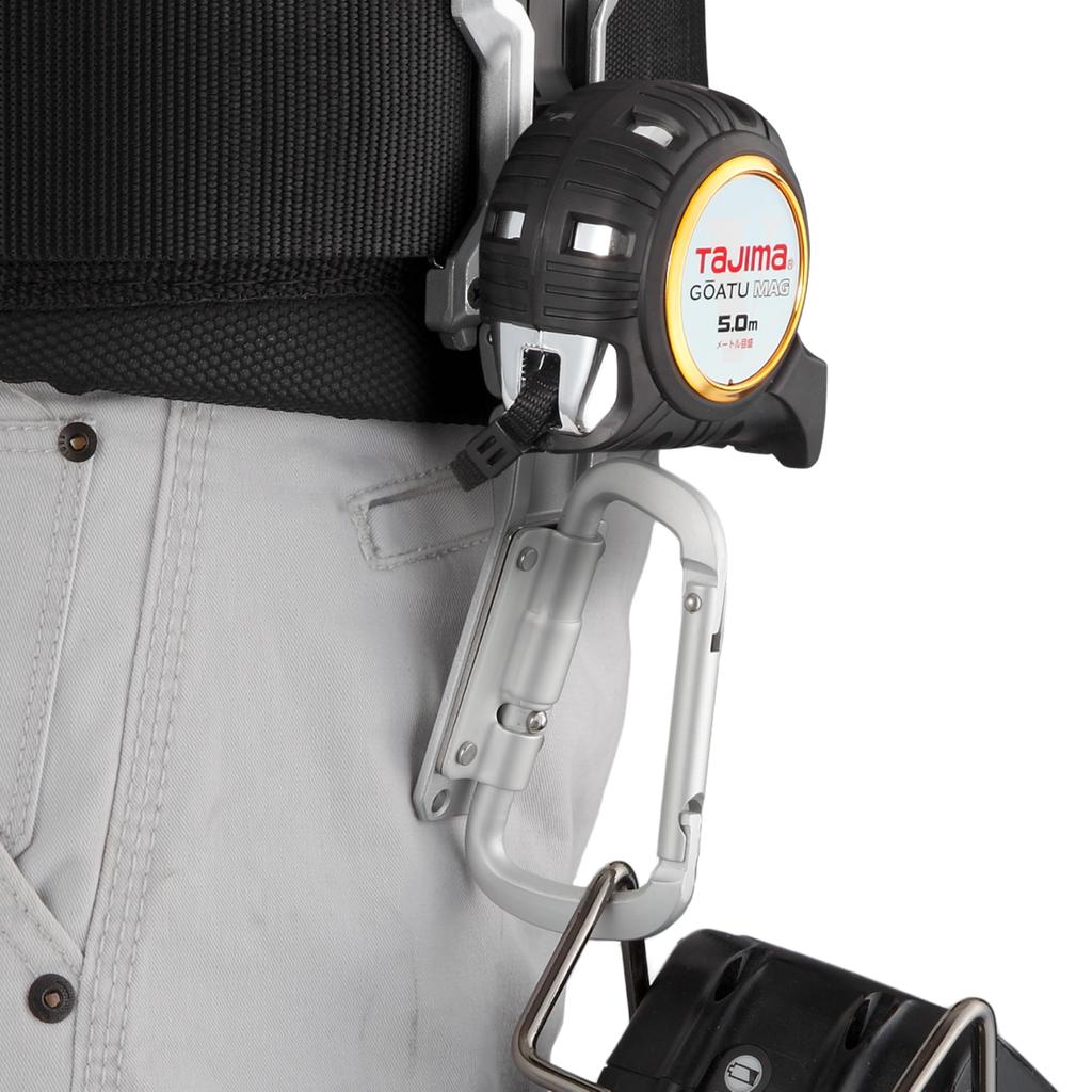 Tajima Safe System Custom Safe Holder Aluminum Tool Holder with Slim Carabiner Folding Model Flexible upper and lower tiers for custom Lower tier tool