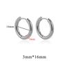 6pcs Stainless Steel 3mm 4mm Earrings PVD Gold Plated Round Korean Ear Rings Hoop Earring for Man Women Female Punk Jewelry