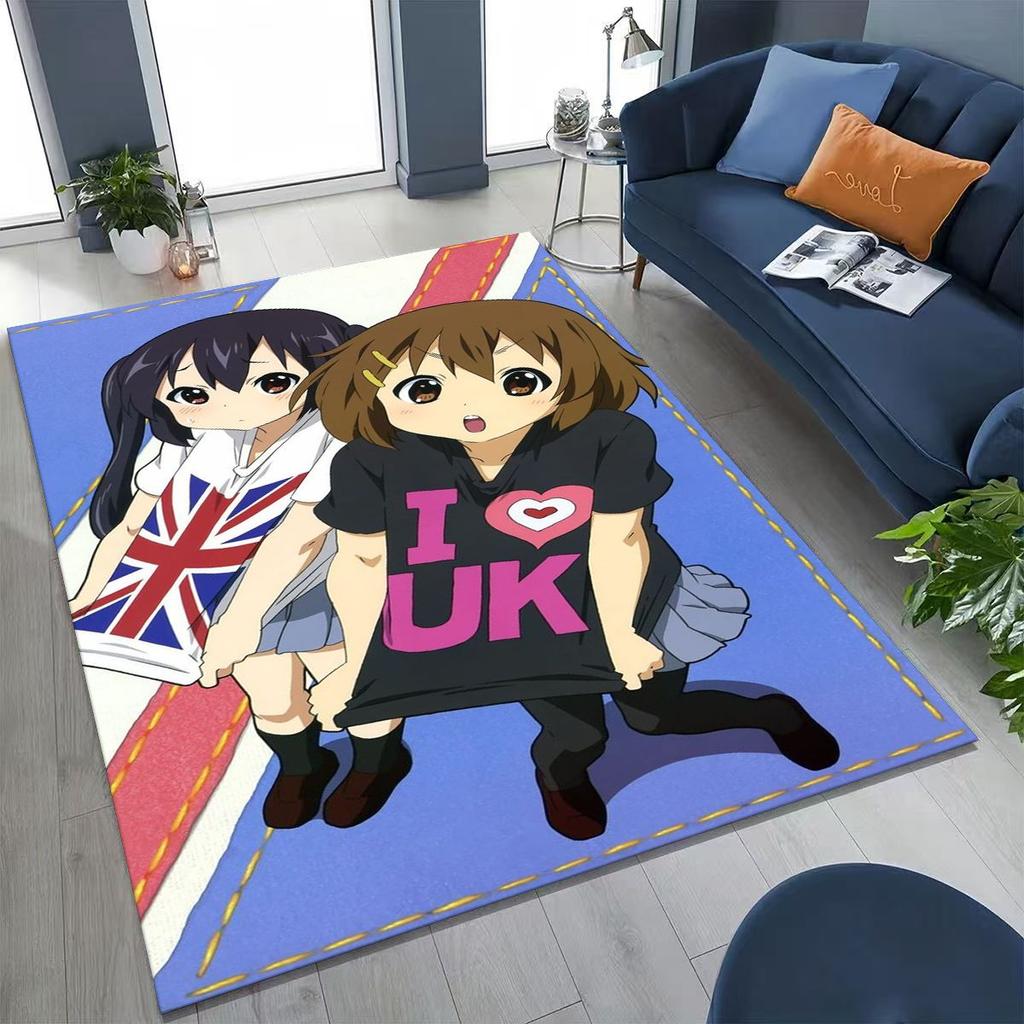 Anime K-ON Kawaii Girl Hirasawa Yui Music Cartoon Rug for Bedroom Living Room Sofa Home Doormat Decor,Kids Non-slip Floor Mat