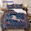 Medieval fairy tale aesthetics unicorn bedding, duvet cover, pillowcase, home decoration, birthday gift (1 * duvet cover+2 * pillowcase, coreless)