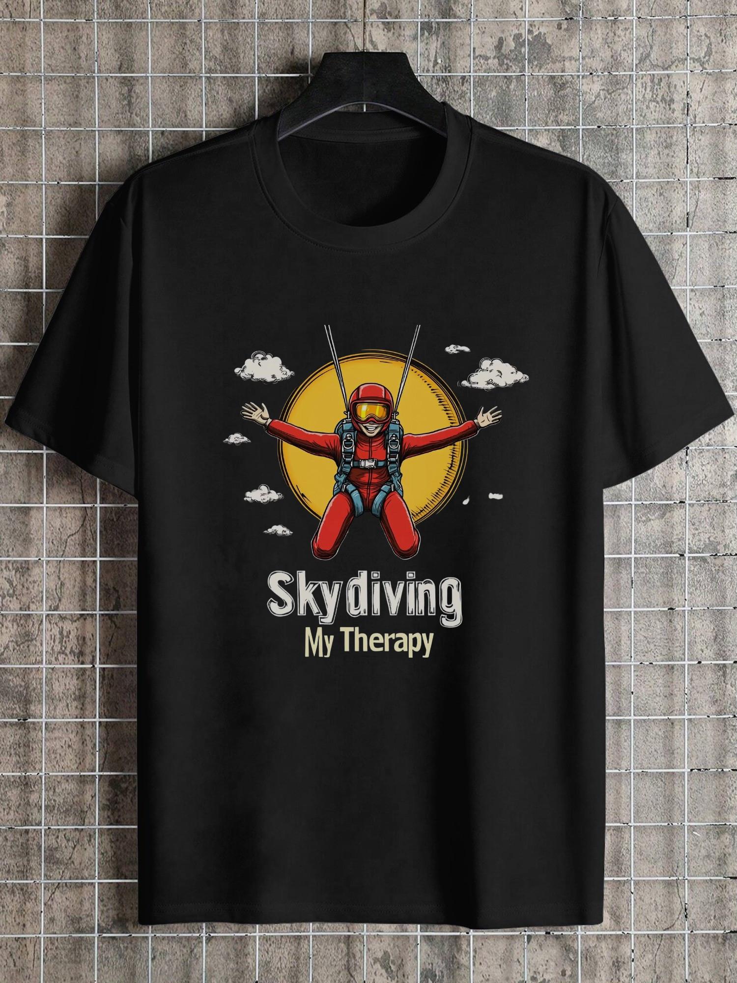 1pc Skydiving Therapy Graphic T-shirt L