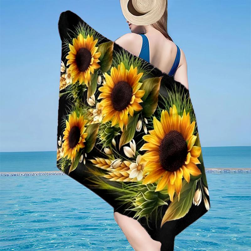 Butterfly And Sunflowers Beach Towel, Super Soft Microfiber, Gift for Her/Him, Birthday, for Pool, Beach, Travel, Home Decor Fan gifts