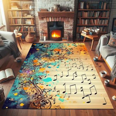 Musikliebhaber Teppich Notenblatt Fußmatte Eingang Schlafzimmer Nachttisch Sofa Teppich Heimdekoration